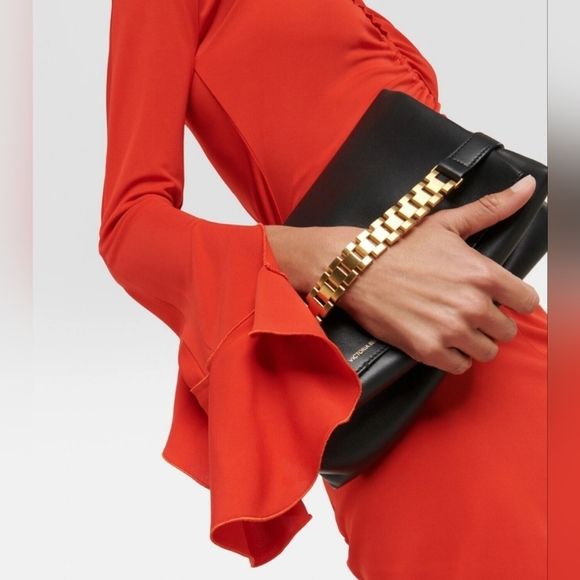 Victoria Beckham Vibrant Red Long Sleeve Dress XS - Picture 6 of 9